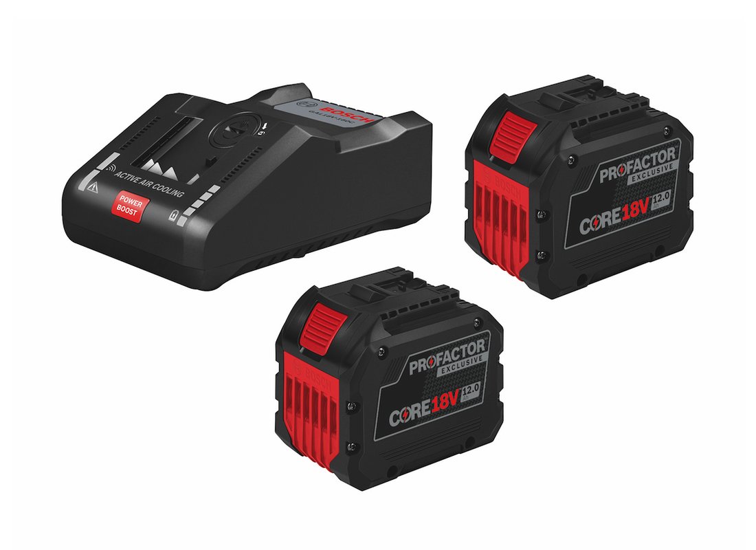 Kit de départ 18 V Endurance PROFACTOR CORE18V comprenant (2) batteries Exclusive PROFACTOR CORE18V 12.0 Ah et (1) chargeur turbo Lithium-Ion 18 V GAL18V-160C