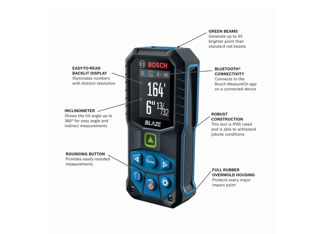 BLAZE™ Connected Green-Beam 165 Ft. Laser Measure