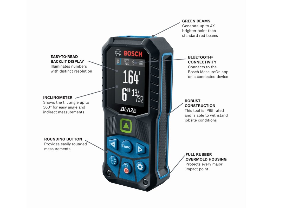 BLAZE™ Connected Green-Beam 165 Ft. Laser Measure