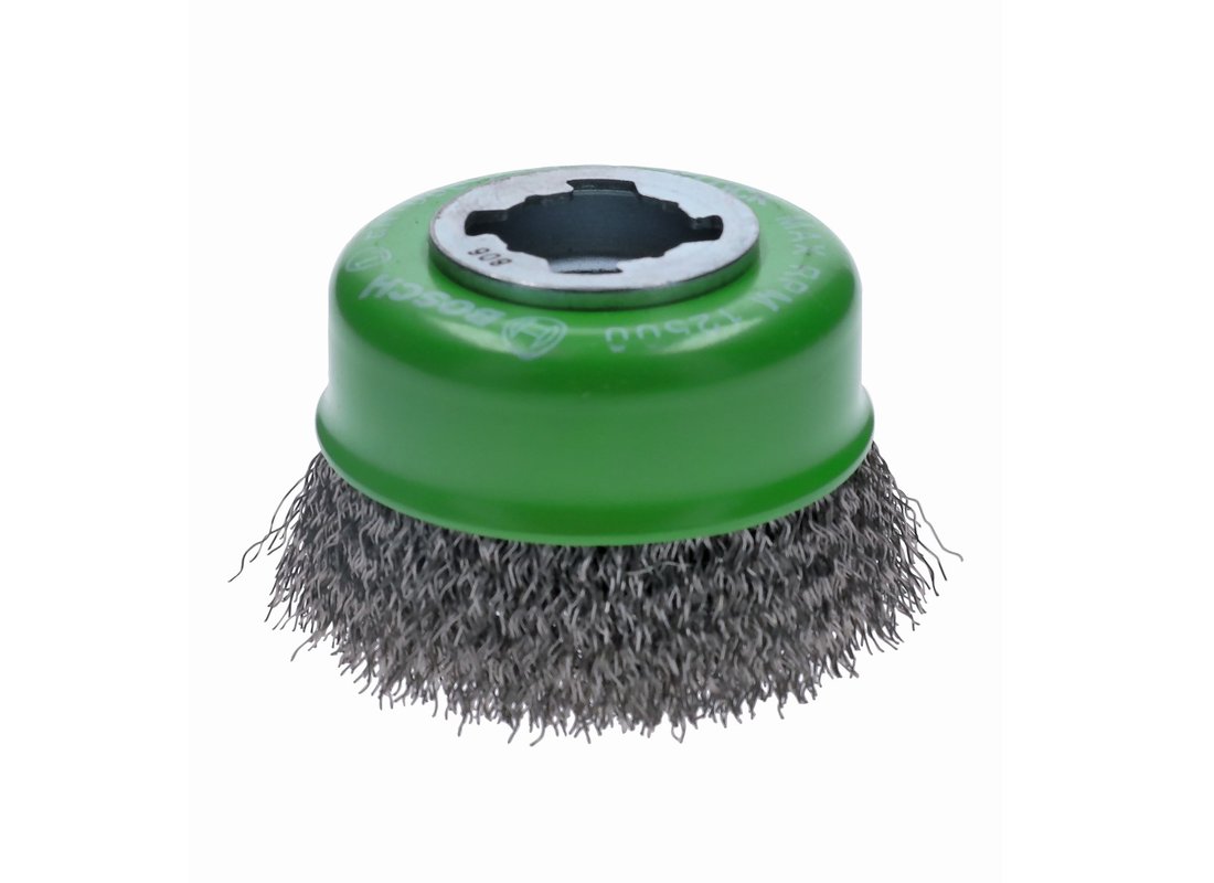 3 In. Wheel Dia. X-LOCK Arbor Stainless Steel Crimped Wire Cup Brush