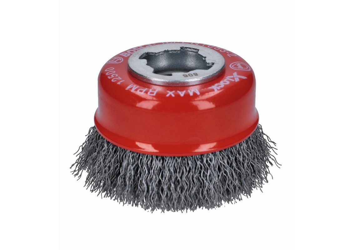 3 In. Wheel Dia. X-LOCK Arbor Carbon Steel Crimped Wire Cup Brush