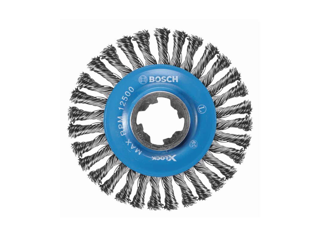 Brosse à fils torsadés pour soudures étroites en acier au carbone X-LOCK de 4-1/2 po de