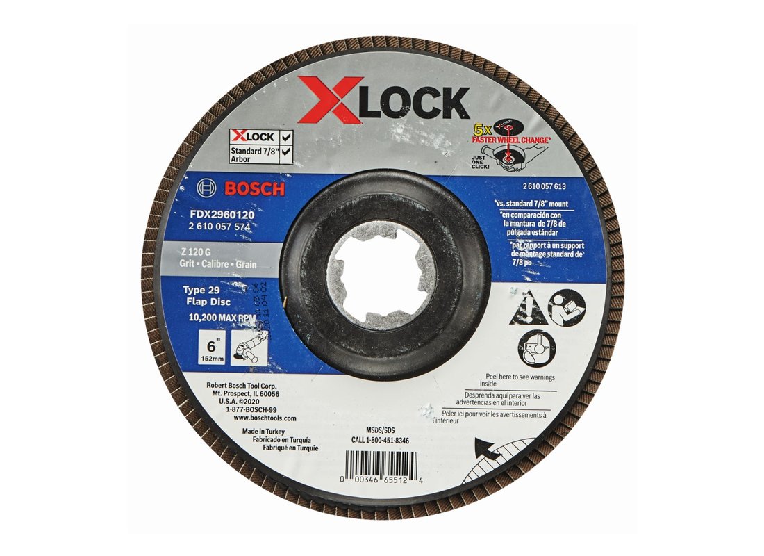 6 In. X-LOCK Arbor Type 29 120 Grit Flap Disc