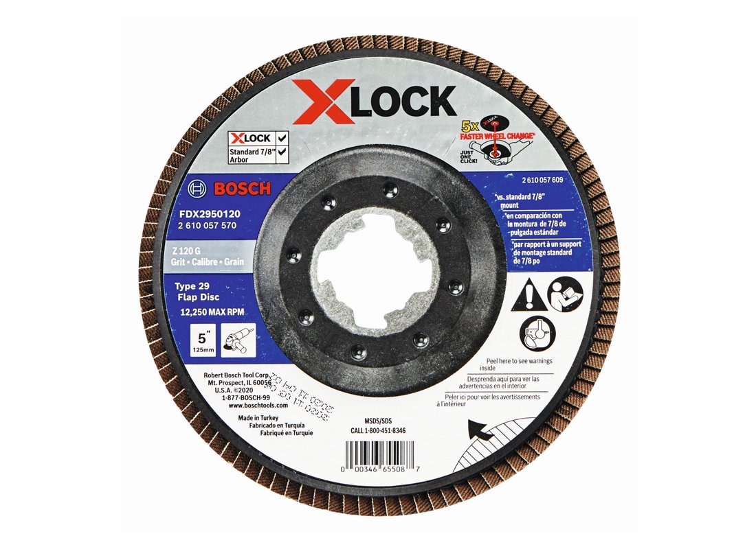 5 In. X-LOCK Arbor Type 29 120 Grit Flap Dis