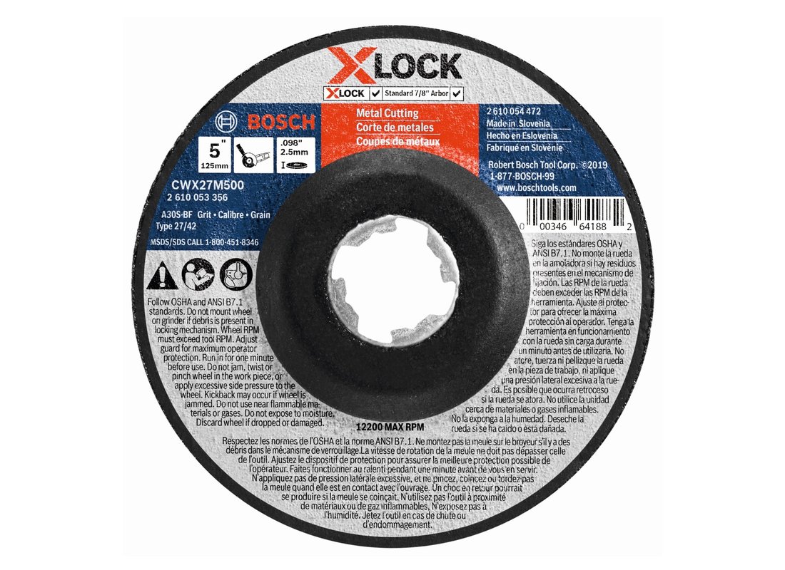 5 In. x .098 In. X-LOCK Arbor Type 27A (ISO 42) 30 Grit Metal Cutting and Grinding